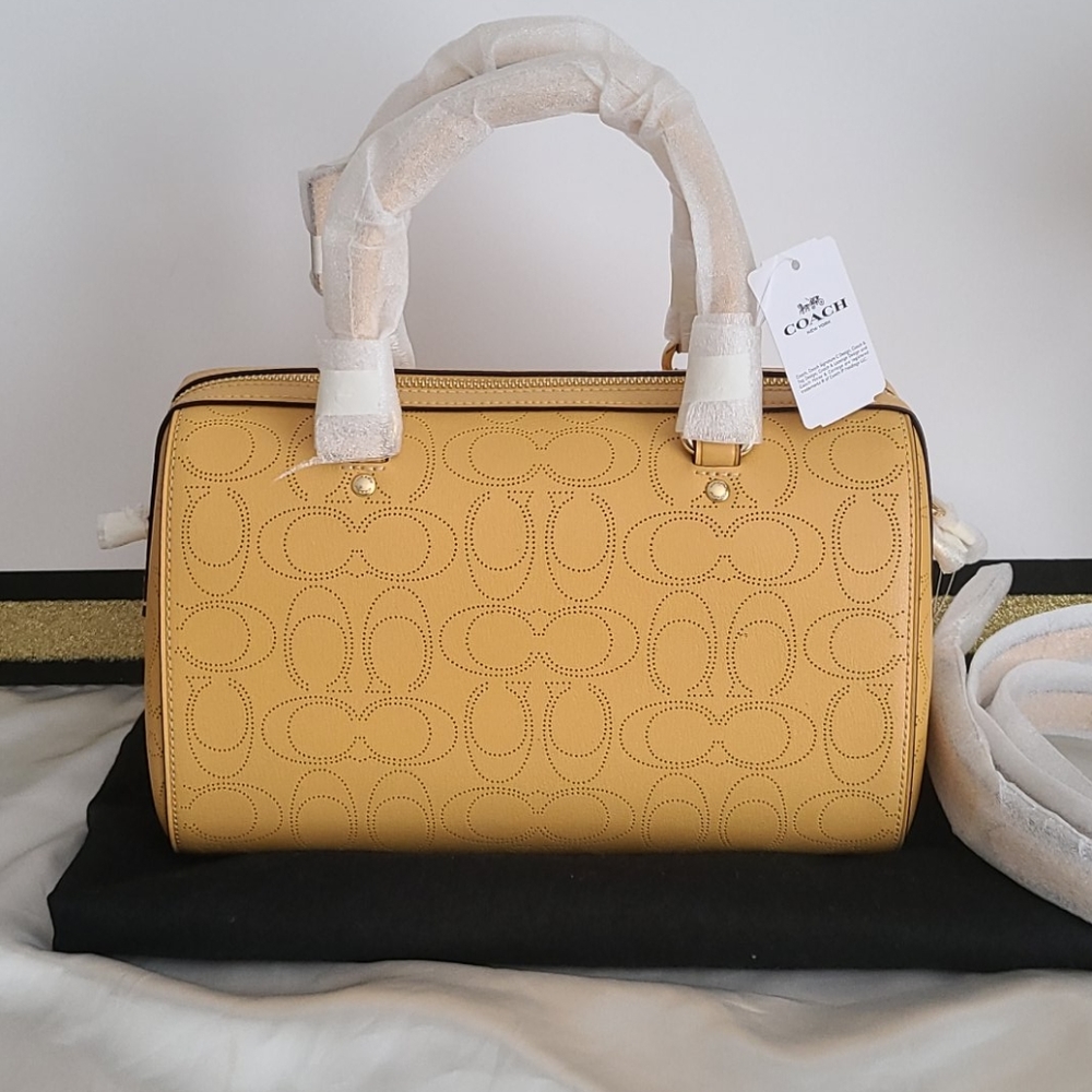 COACH ROWAN PERFORATED LOGO TOP HANDLE TOTE - Picture 4 of 16